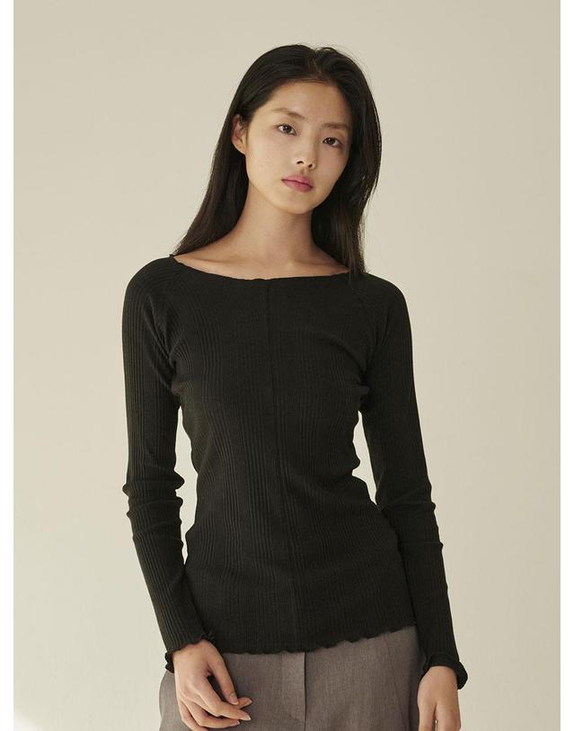 누브 스티치 슬림핏 티셔츠 - 블랙/ Stitch Slim Fit T‑Shirt - Black 착용컷
