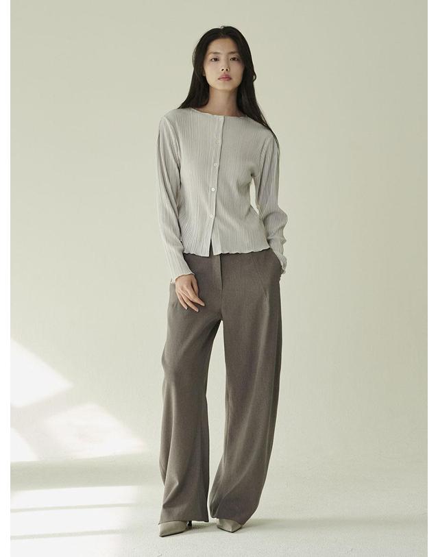 누브 투웨이 블라우스 가디건 - 라이트 그레이/ Two-Way Blouse Cardigan - L.Gray 착용컷
