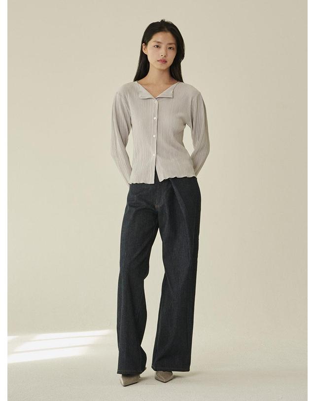 누브 투웨이 블라우스 가디건 - 라이트 그레이/ Two-Way Blouse Cardigan - L.Gray 착용컷