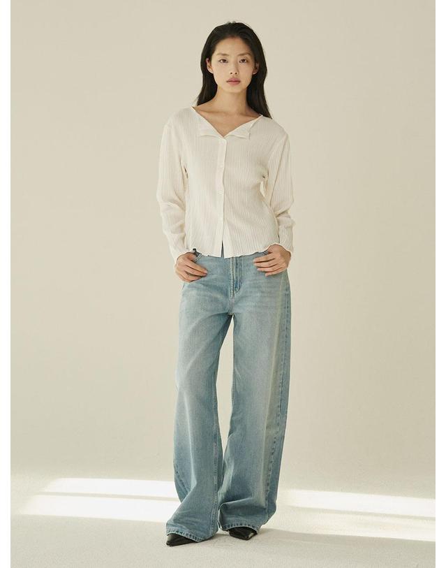 누브 투웨이 블라우스 가디건 - 아이보리/ Two‑Way Blouse Cardigan - Ivory 착용컷
