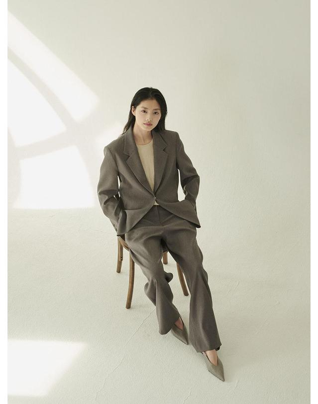 누브 테일러드 오버핏 자켓 셋업 - 다크 그레이 / Tailored Over Fit Jacket Set - D.Gray 착용컷