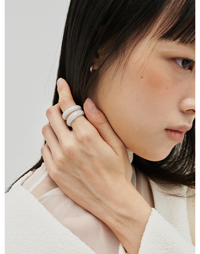 누브 마블 스택링 - 2컬러 / Marble Stack Ring - 2 Color 착용컷