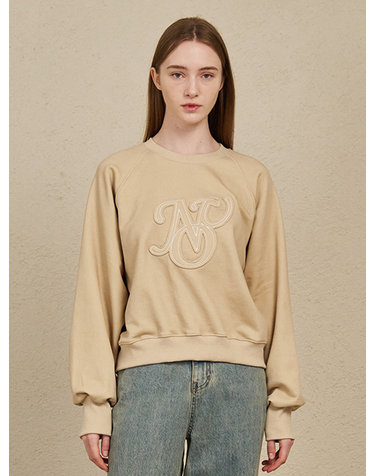 Pigment Patch Sweatshirt - Light Beige