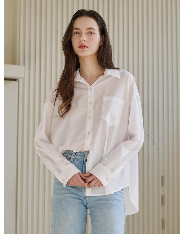 누브 에센셜 코튼 셔츠 - 화이트 / Essential Cotton Shirts - White 착용컷