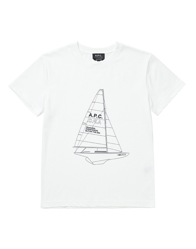 아페쎄 아페쎄 CODEU M26203 AAB WHITE JEANNOT 자노 돛단배 공용 반팔티 착용컷