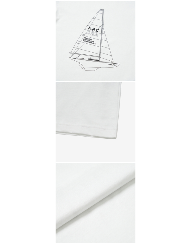 아페쎄 아페쎄 CODEU M26203 AAB WHITE JEANNOT 자노 돛단배 공용 반팔티 착용컷