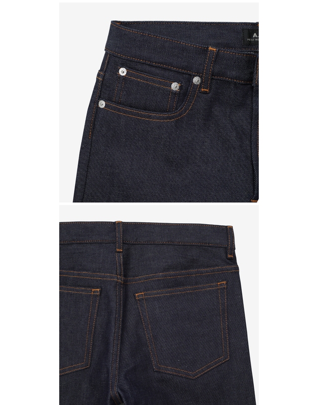 아페쎄 아페쎄 COZZI M09047 IAI INDIGO 쁘띠 뉴 스탠다드 생지 데님 남성 긴바지 착용컷