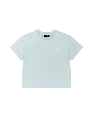 아페쎄 COHBM F26389 KLA VERT DEAU/BLANC RUE MADAME 마담 박시 크롭 여성 반팔티