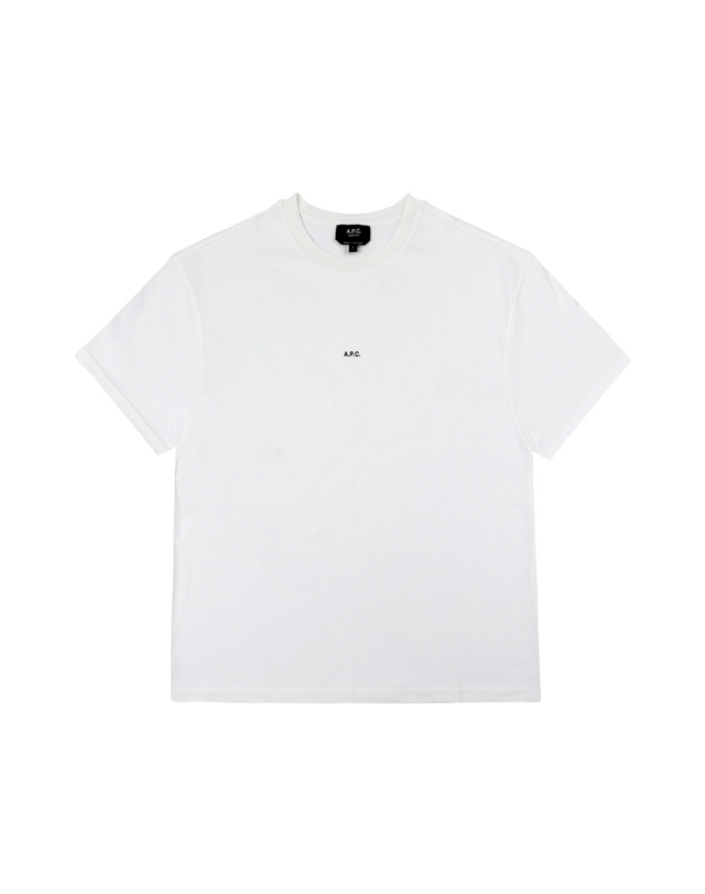 아페쎄 아페쎄 COHBW H26386 TAG WHITE/BLACK 마이크로 로고 박시 남성 반팔티 착용컷