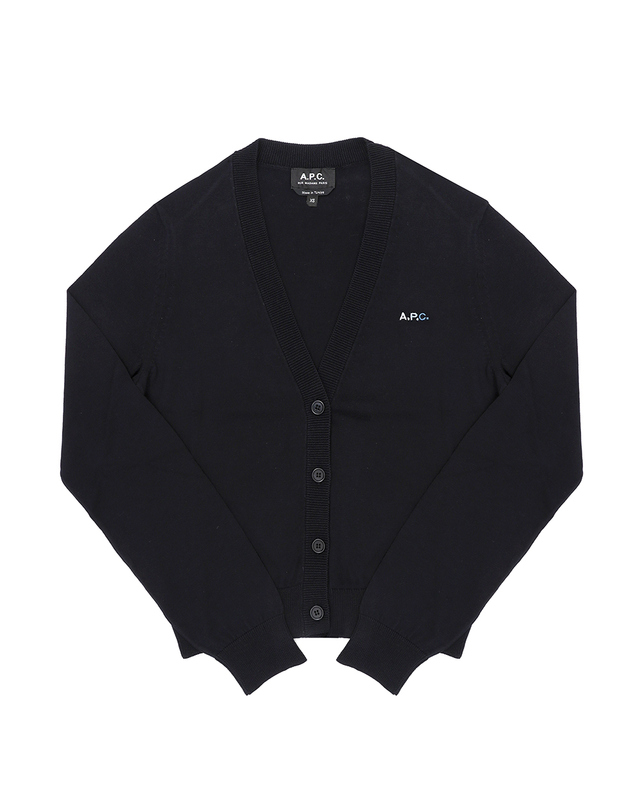 아페쎄 아페쎄 COEZJ F22316 IAK DARK NAVY JOSEPHINE 조세핀 크레이프 브이넥 여성 가디건 착용컷