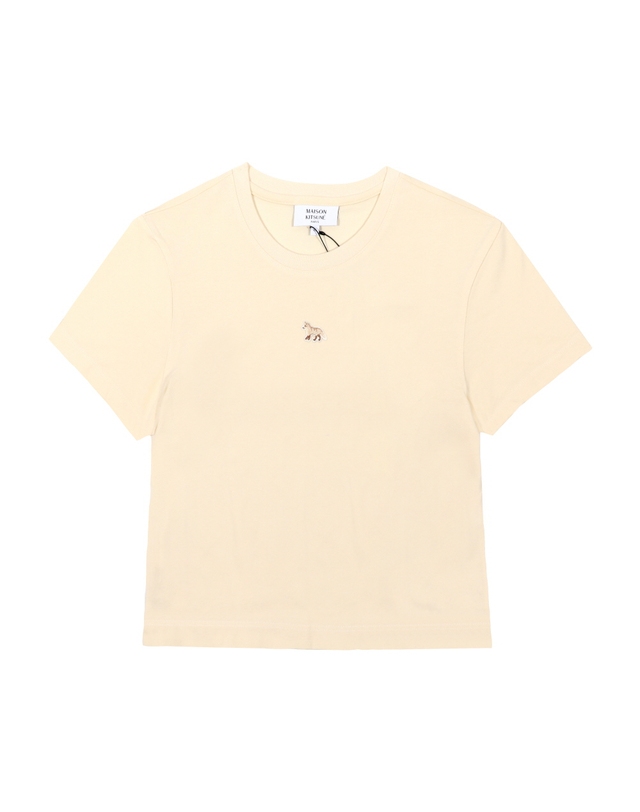 메종 키츠네 메종키츠네 메종키츠네 MW00105KJ0008 0134 베이비 폭스 패치 크롭 여성 반팔티 착용컷