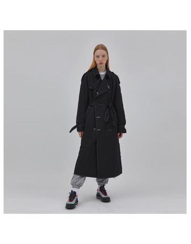 G.I cut-out trench coat BLACK