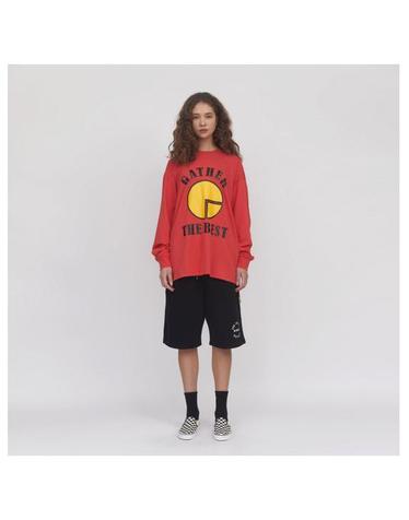 G.I symbol print longsleeve t-shirt RED