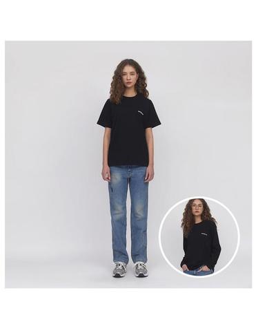G.I simple logo t-shirt & longsleeves set BLACK