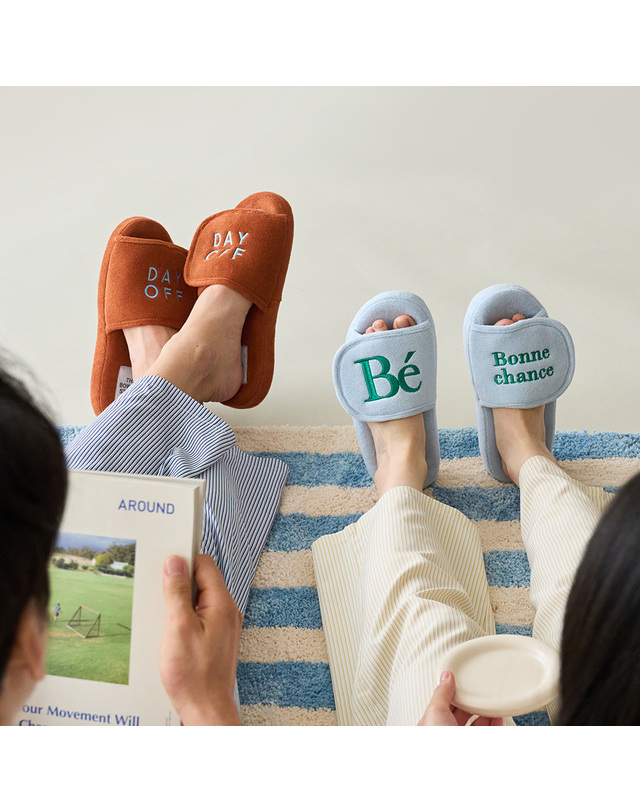 보웰 [BWTZ] 테리 벨크로 메모리폼 실내화 층간소음 슬리퍼 1 (여성용 남성용빅사이즈) 착용컷