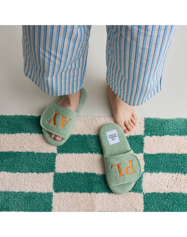 보웰 [BWTZ] 테리 벨크로 메모리폼 실내화 층간소음 슬리퍼 1 (여성용 남성용빅사이즈) 착용컷