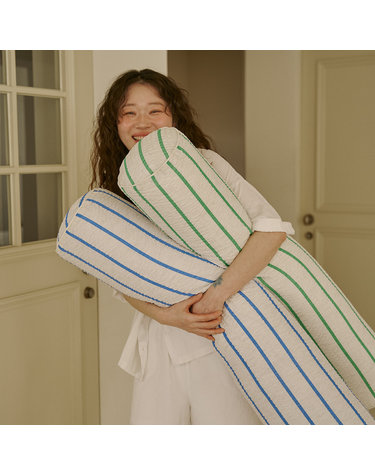 [BWTZ] 스트라이프 삼베 시어서커 여름 쿨바디필로우 롱쿠션 커버 20X100