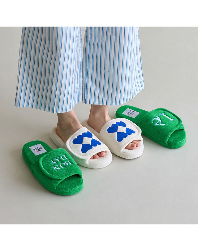 보웰 [BWTZ] 테리 벨크로 메모리폼 실내화 층간소음 슬리퍼 2 (여성용 남성용빅사이즈) 착용컷