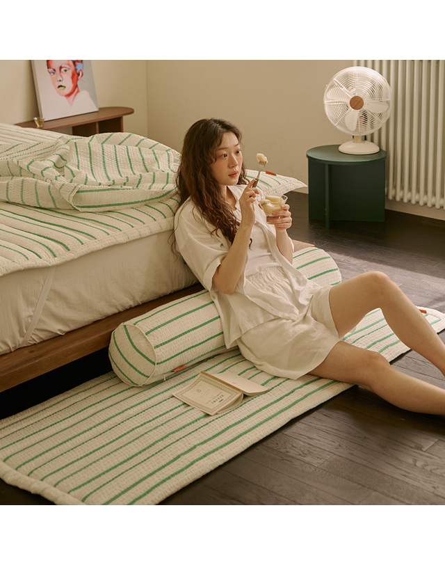 보웰 [BWTZ] 스트라이프 삼베 시어서커 여름 쇼파패드 3인 4인 착용컷
