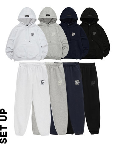 [SET] 로고 포인트 오버 후드 + 조거 팬츠