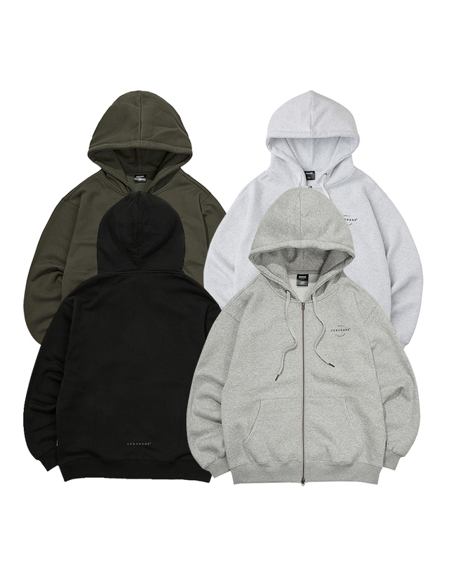 어반에이지 [SET] 데일리 스탠다드 후드 집업 + 와이드 팬츠 착용컷