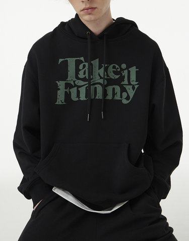 Take It Funny 오버 후드_블랙