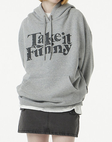 Take It Funny 오버 후드_그레이