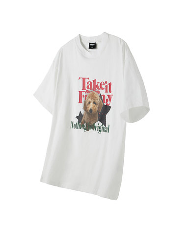 Take it Funny Pet 오버 반팔_화이트