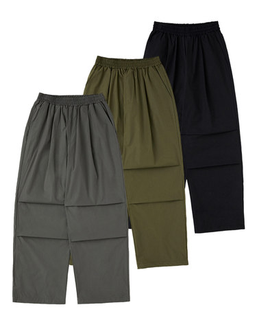 Waterproof 원턱 파라슈트 와이드 팬츠 (3COLOR)