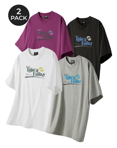 [2PACK] Take It Funny 053 오버 반팔 (4COLOR)