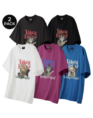 [2PACK] Take it Funny Pet 오버 반팔 (5COLOR)