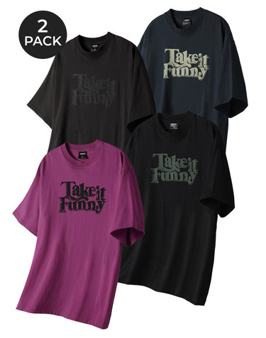 [2PACK] Take It Funny Vintage 오버 반팔 (4COLOR)