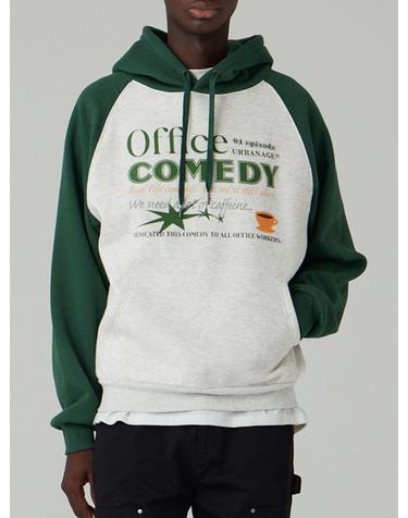 Office 나그랑 오버 기모 후드_그린