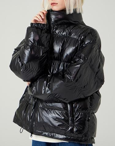 어반에이지 베이직 2WAY 숏 패딩_글로시블랙
