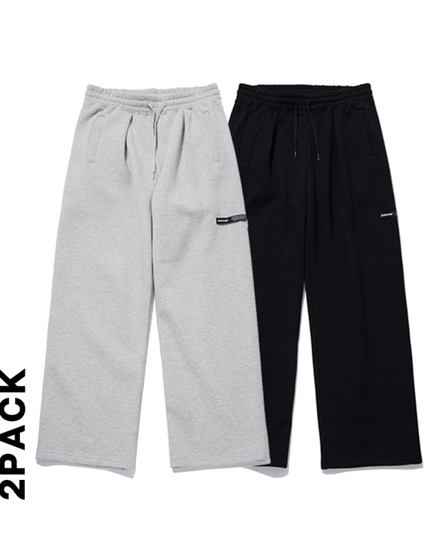어반에이지 [2PACK] 원턱 와이드 스웨트 팬츠 (2COLOR) 착용컷