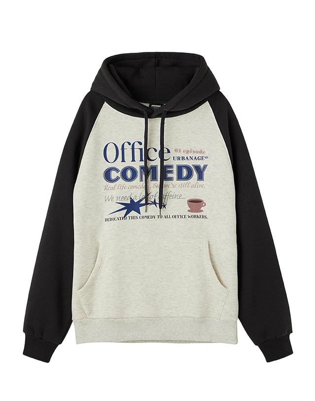 어반에이지 Office 나그랑 오버 기모 후드_차콜 착용컷