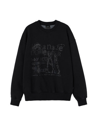 COLLECTOR 피그먼트 오버 맨투맨 블랙