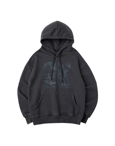 COLLECTOR 피그먼트 오버 후드 차콜