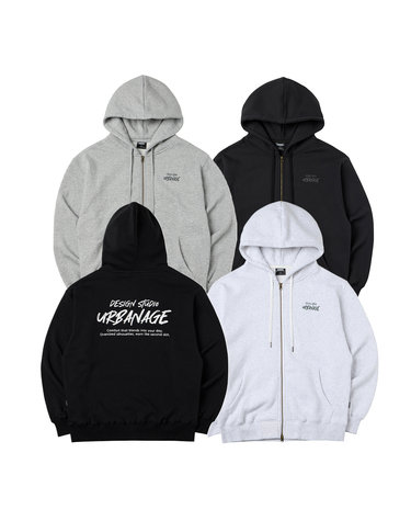 [2PACK] DESIGN STUDIO 로고 오버핏 후드 집업_4color