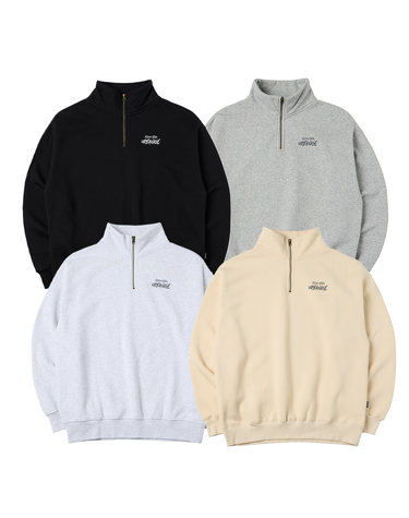 [2PACK] DESIGN STUDIO 로고 오버핏 하프집업_4color