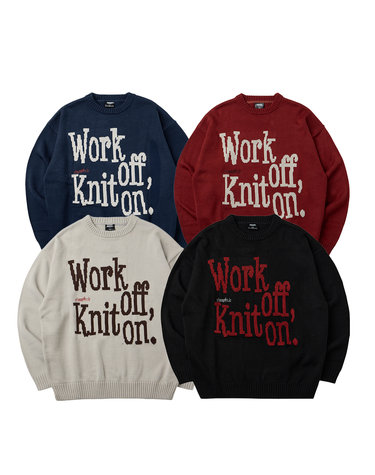 [2PACK] work off 라운드 오버핏 니트 4color