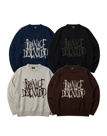 [2PACK] 와일드 로고 라운드 오버핏 니트_4color
