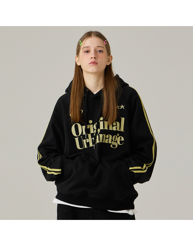 어반에이지 오리지날 어반에이지 나그랑 오버 후드 블랙 착용컷