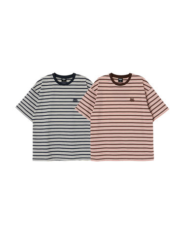 [2PACK] 멀티 스트라이프 오버핏 반팔_2color