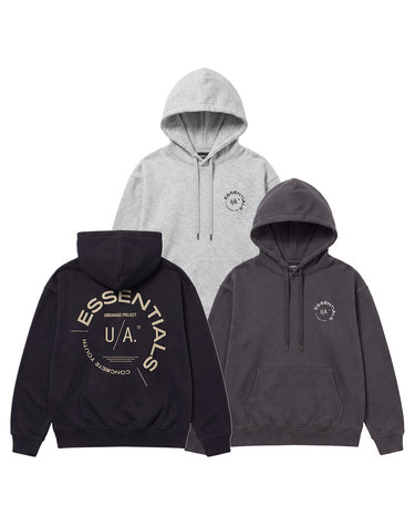 [2PACK] 에센셜 써클 오버핏 기모 후드_3color