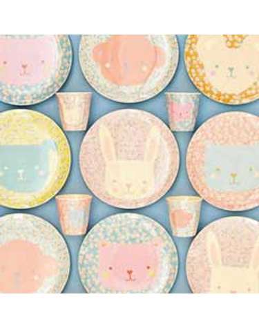 [덴마크 유아식기 라이스] 큐티 동물접시 20cm + 유아컵 (소) SET 택 1