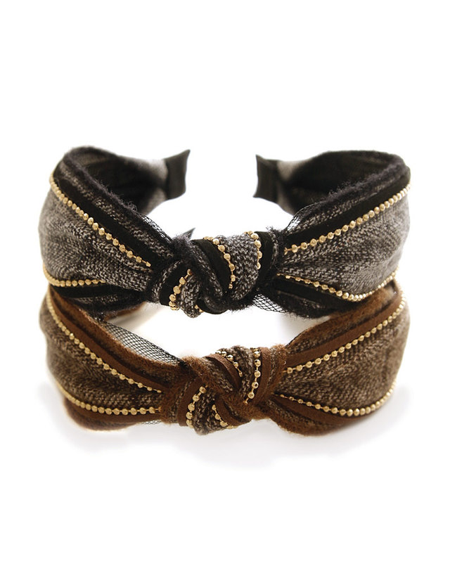제이로렌 제이로렌 리본 매듭 트위드 빅 헤어밴드 H01325 착용컷