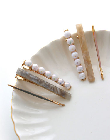 제이로렌 컬러 실핀 헤일로 집게핀 3pcs 세트 H01378
