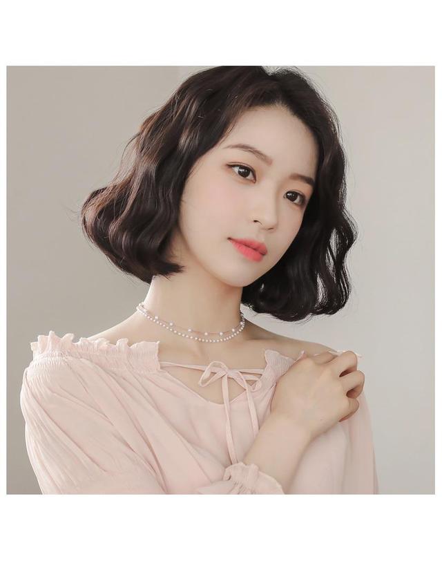 제이로렌 제이로렌 09N0907 로즈골드 진주 두줄 초커목걸이 착용컷