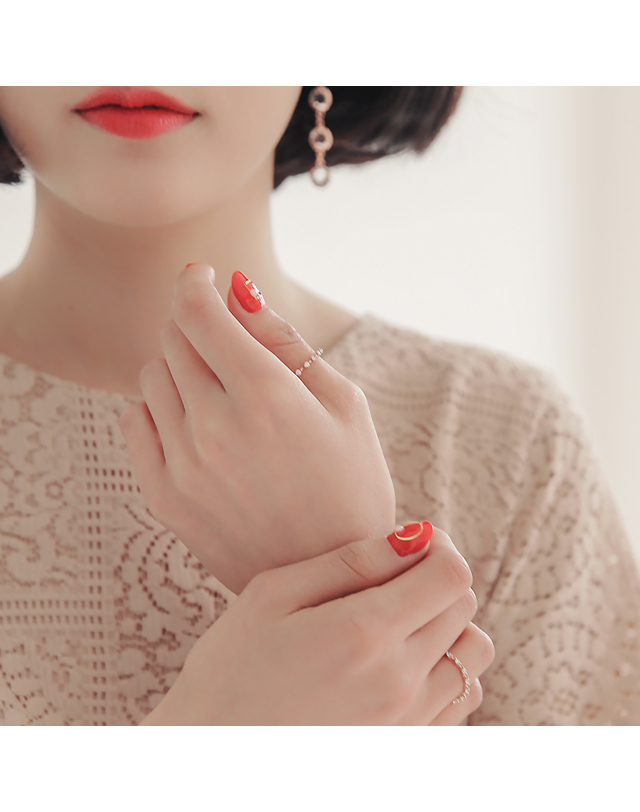 제이로렌 제이로렌 큐빅 크리스탈 로즈골드 실버반지 R0520_21 착용컷